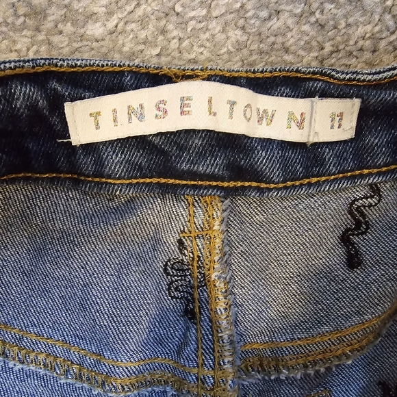 Tinseltown High Rise Snake Emroidered Straight Leg Jeans Size 11 REPUTATION TS - Picture 5 of 9